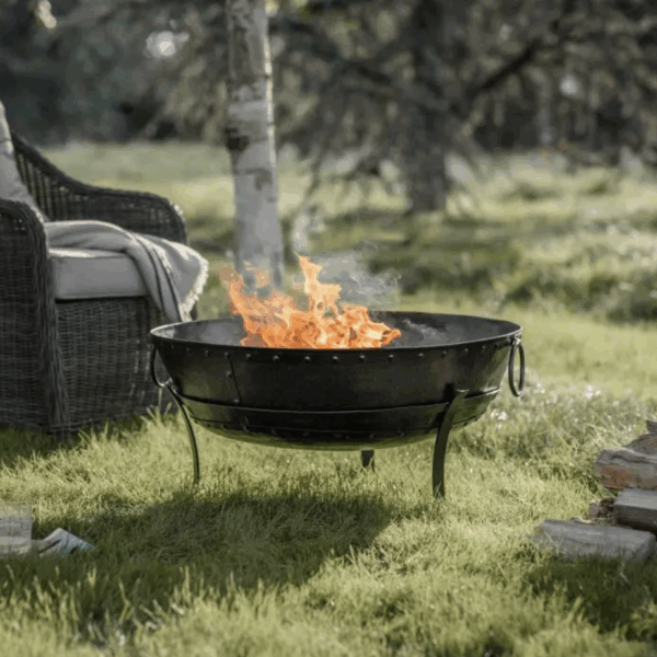 fire pit with log store
