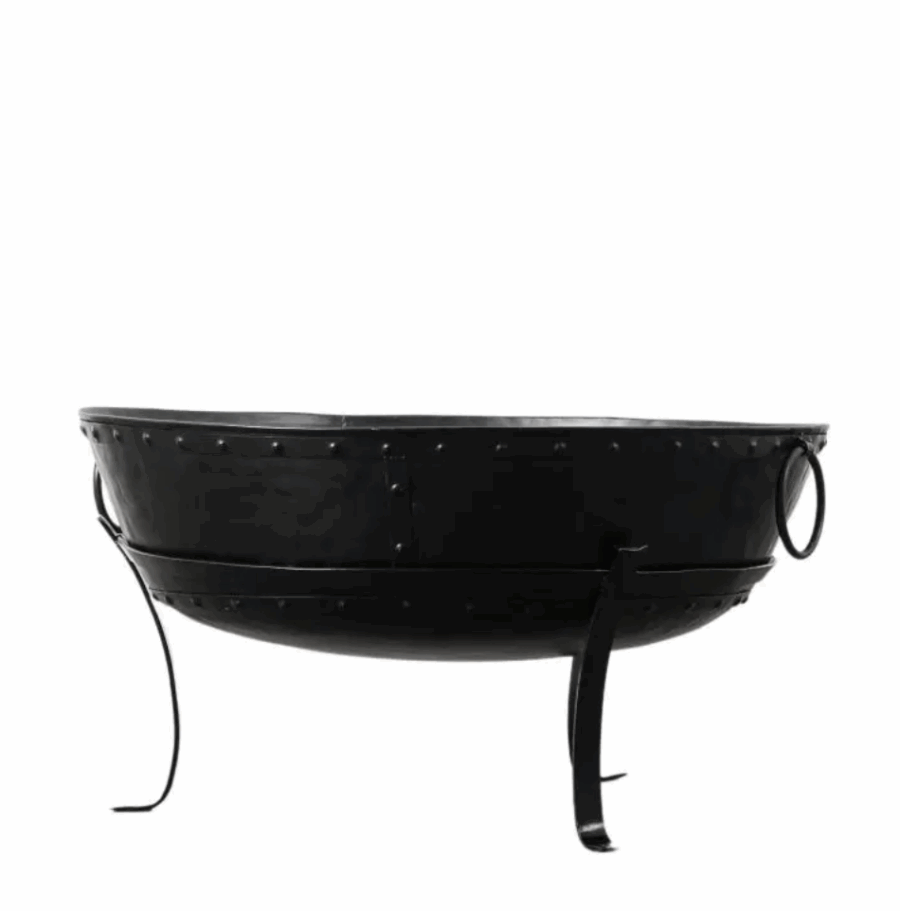 fire pit with log store