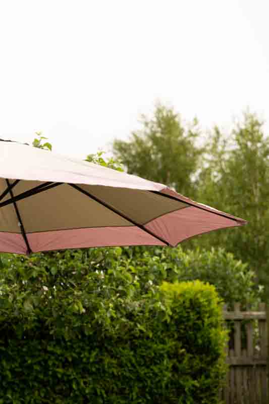 new hamptons parasol sand and pink