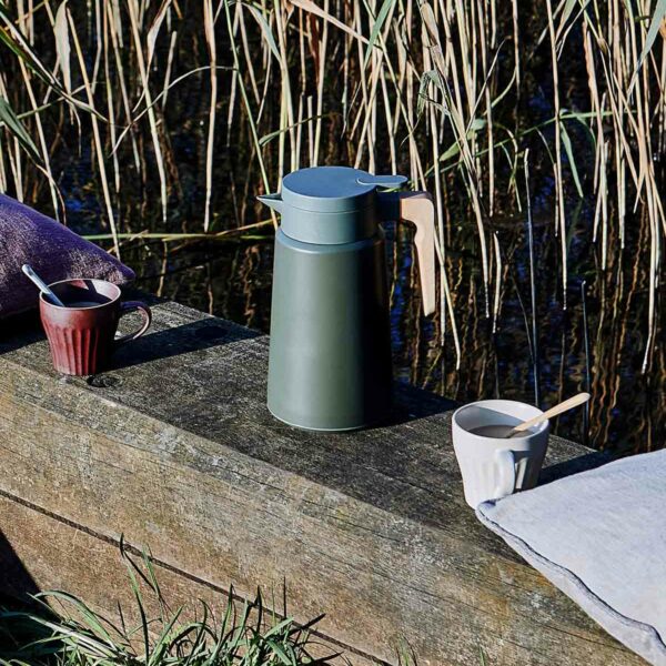 chine large thermos coffee pot green