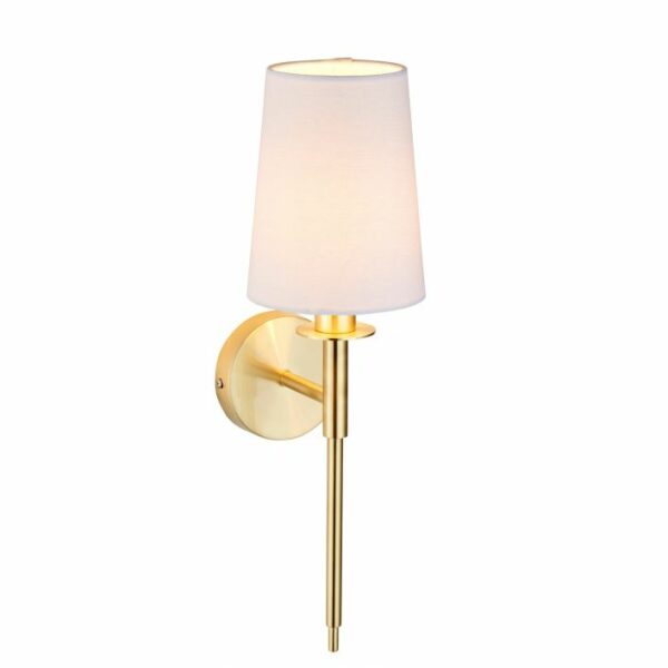 perris wall light brass and white