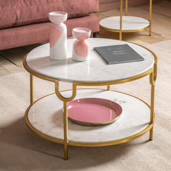 pittsburg coffee table white, gold