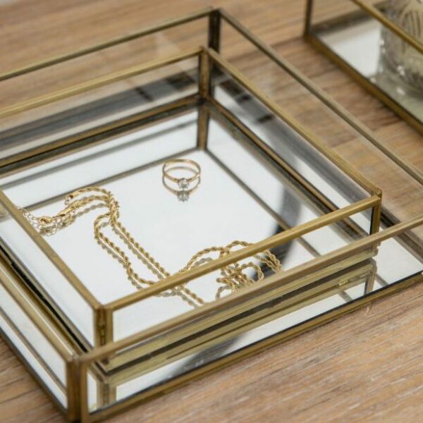 reedley mirror tray antique brass, small