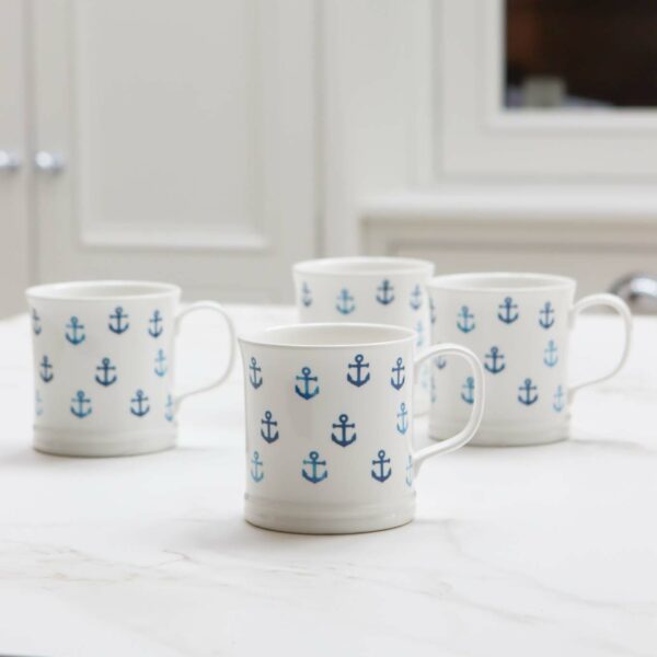 blue anchor tankard mug set of 4