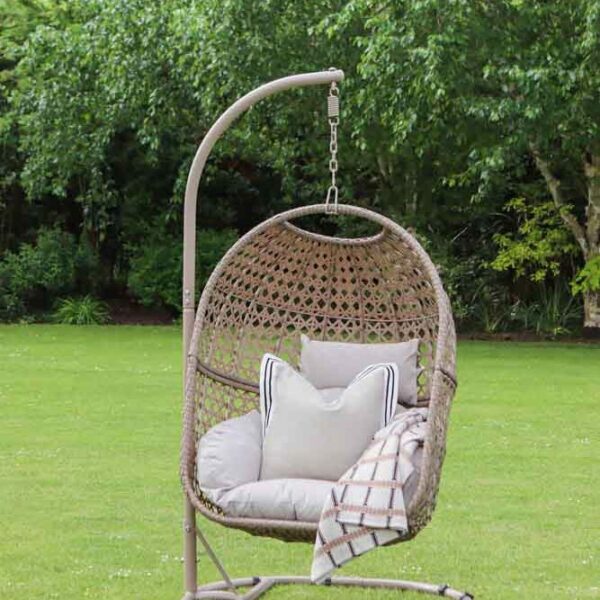outdoor/indoor ramona wicker snug egg chair brown