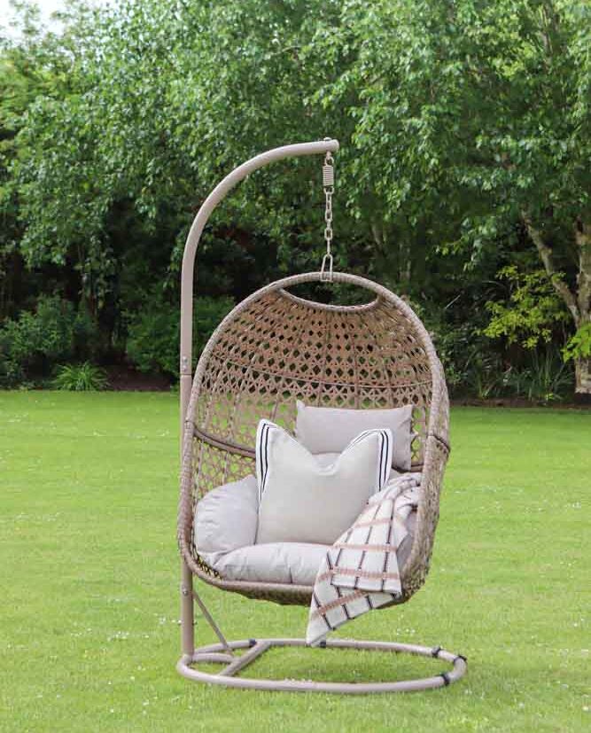 outdoor/indoor ramona wicker snug egg chair brown
