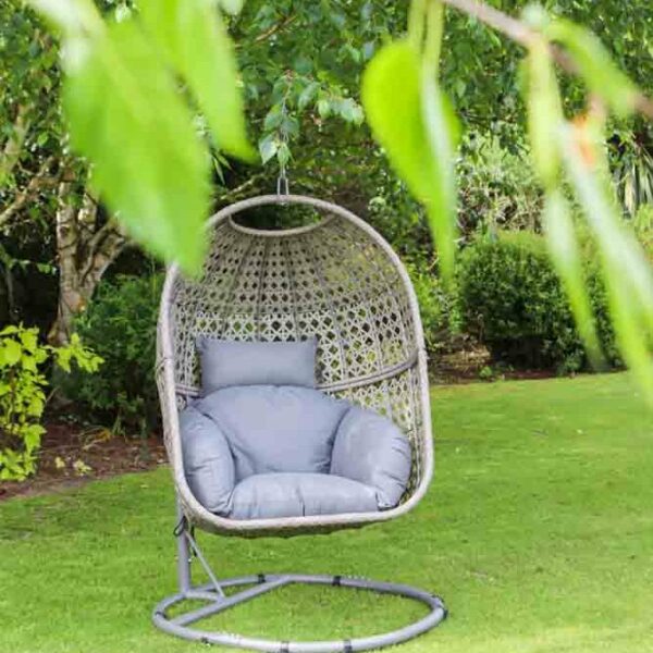 outdoor/indoor ramona wicker snug egg chair grey