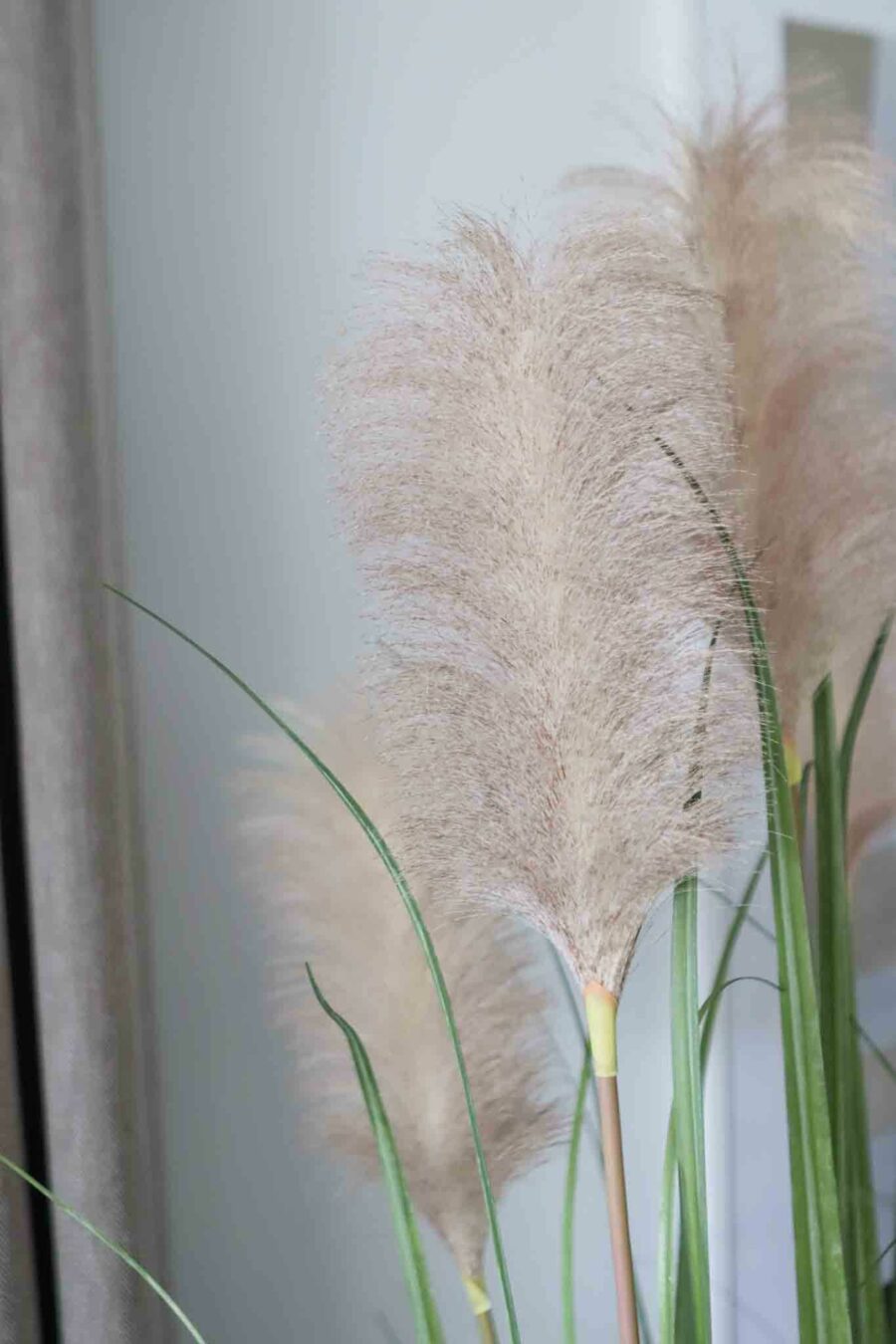 large potted faux pampas grass