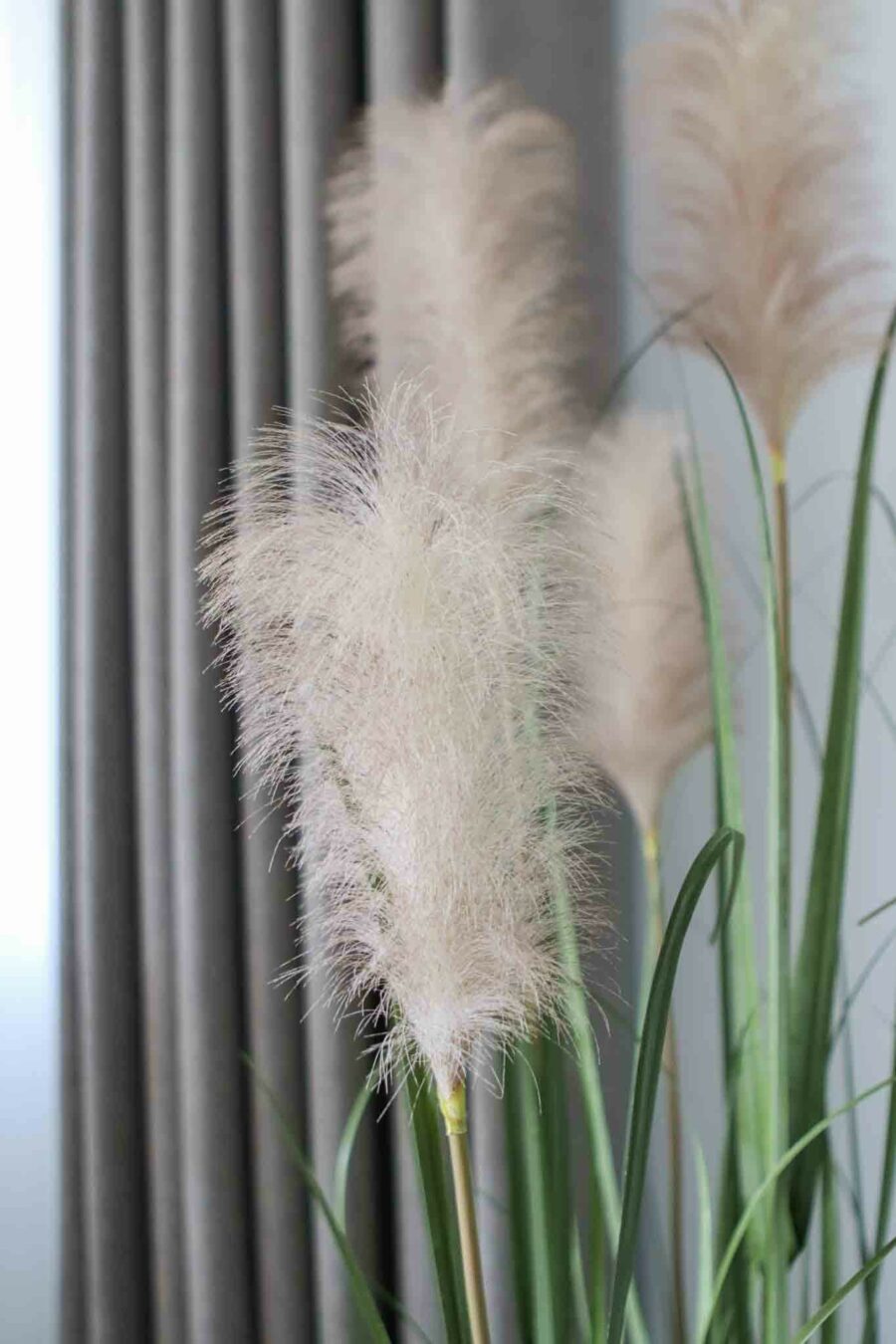 large potted faux pampas grass