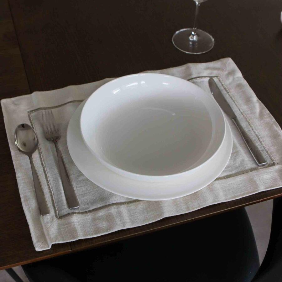 white linen placemat two pack
