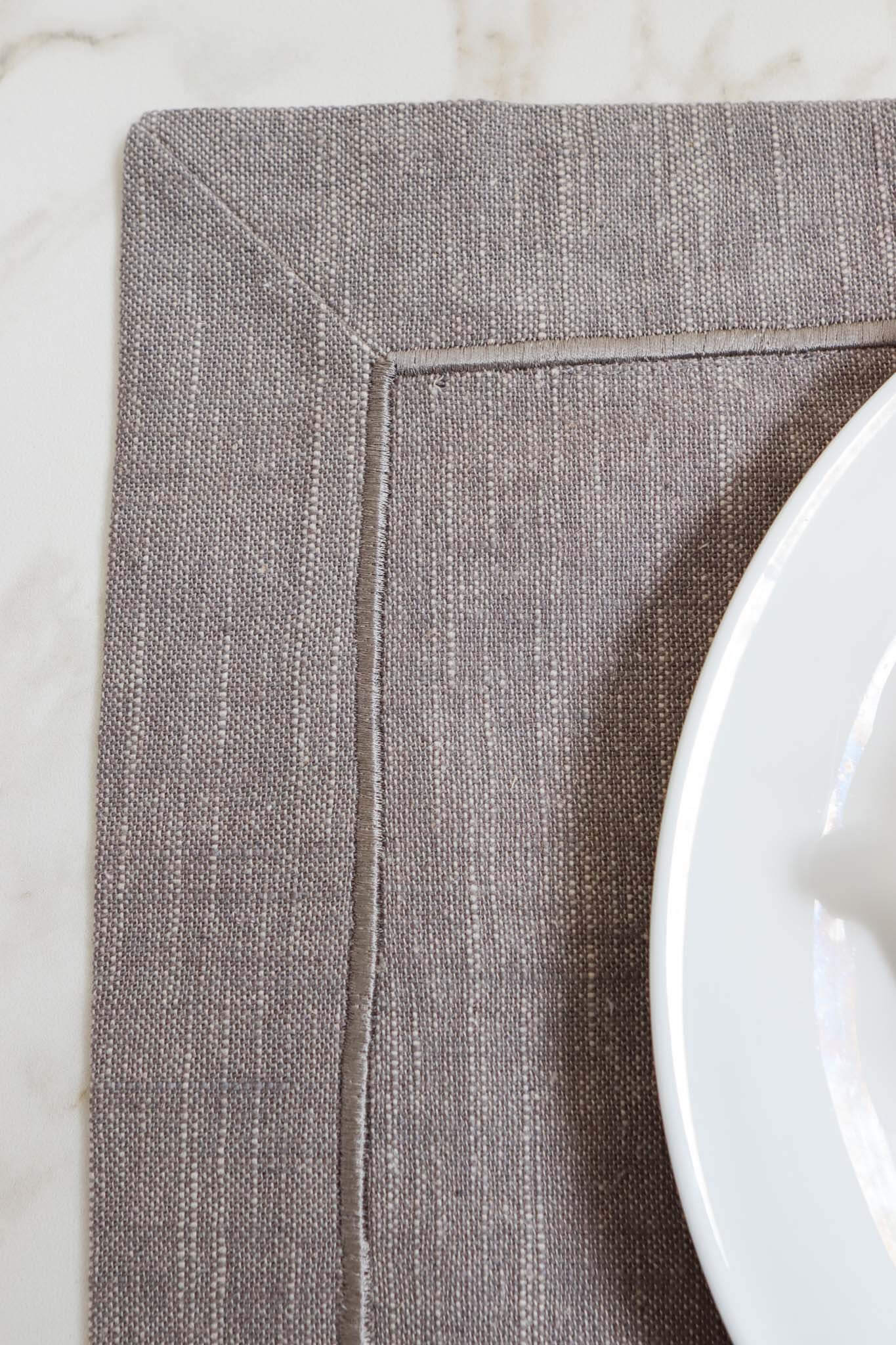 grey linen placemat two pack
