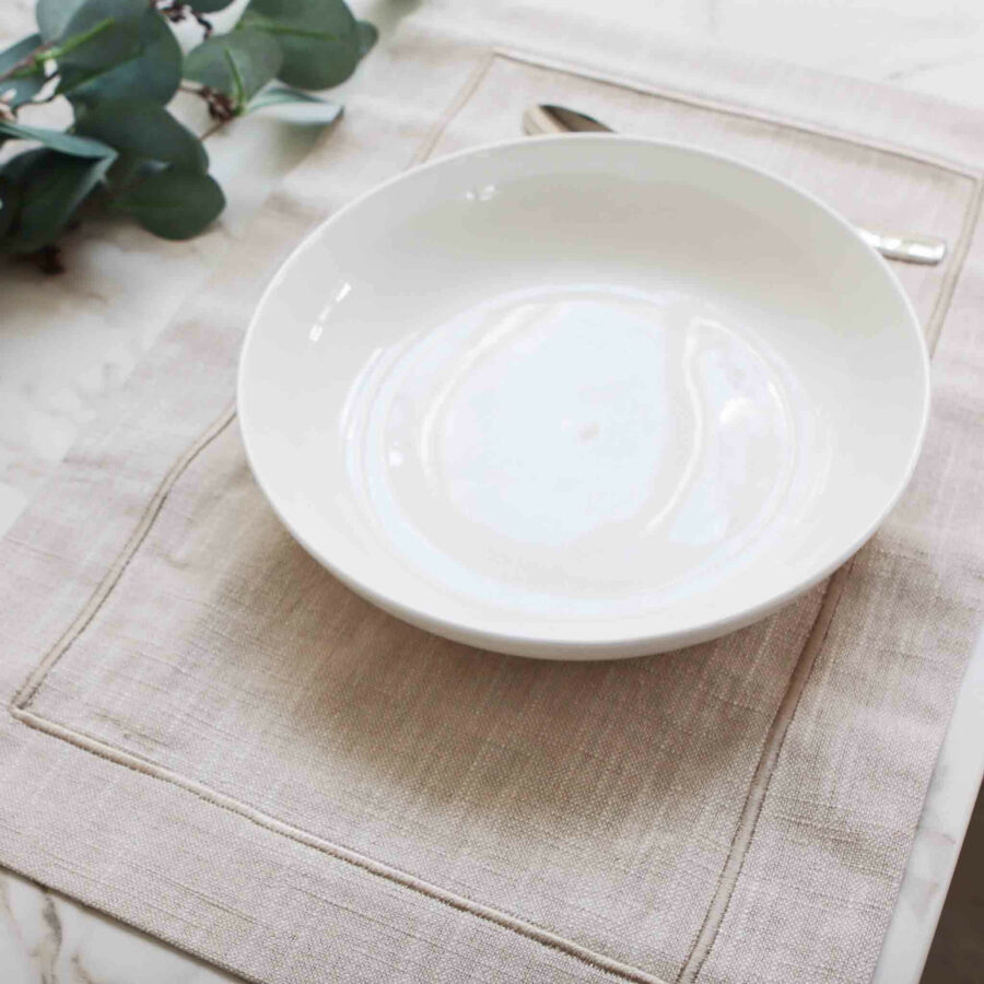 beige linen placemat two pack
