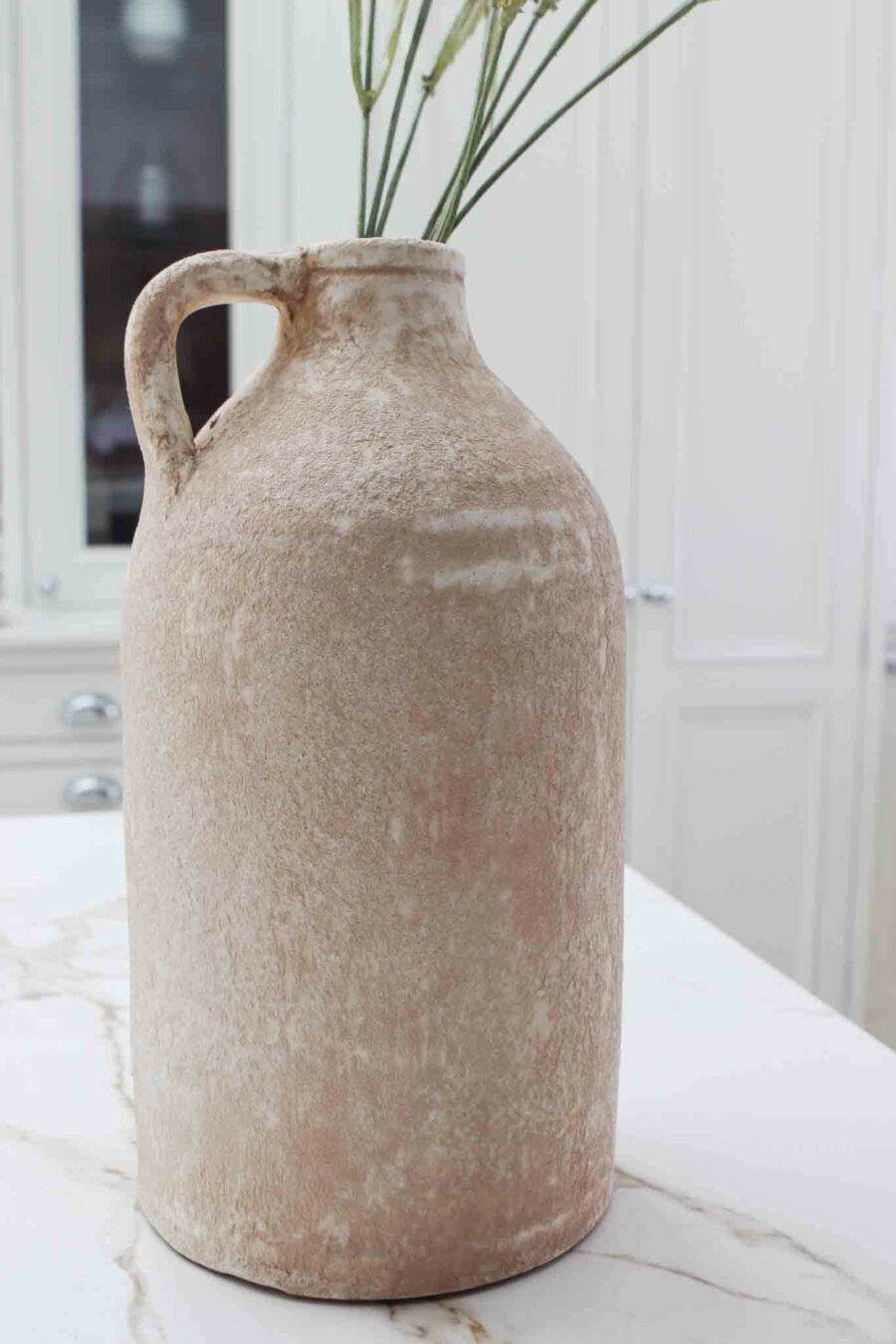 grey washed terracotta jug vase