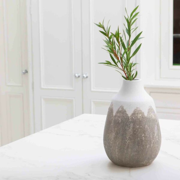 aged terracotta vase white
