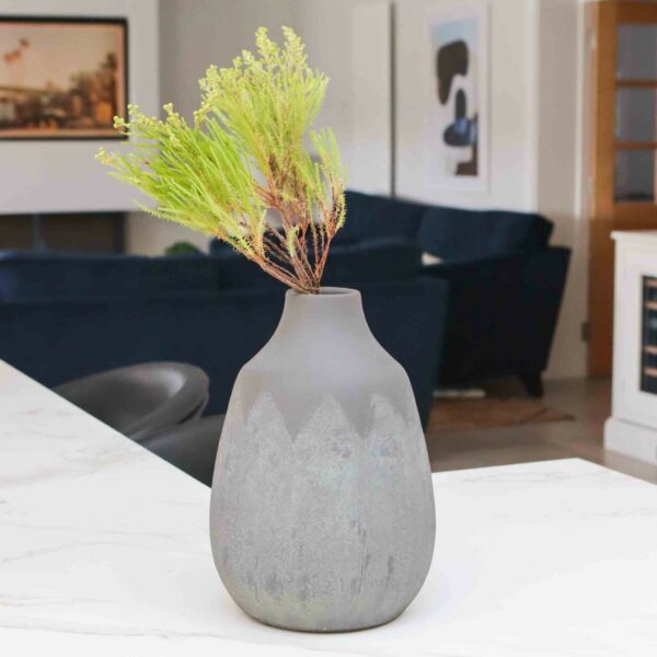 aged terracotta vase grey
