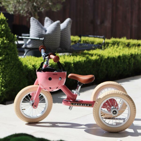 trybike steel balance trike vintage pink