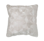 white embroidered geometric cushion