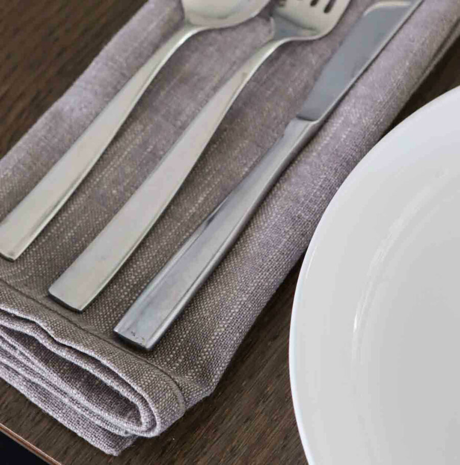 grey linen napkin two pack
