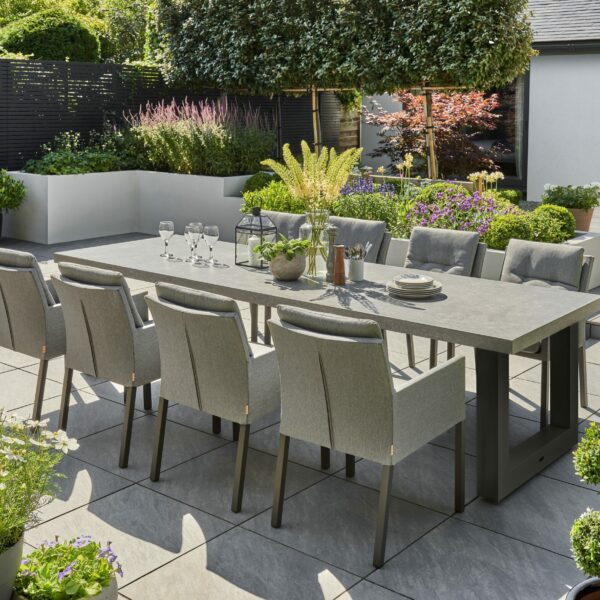 stelvio 8 seater dining table with chairs lava