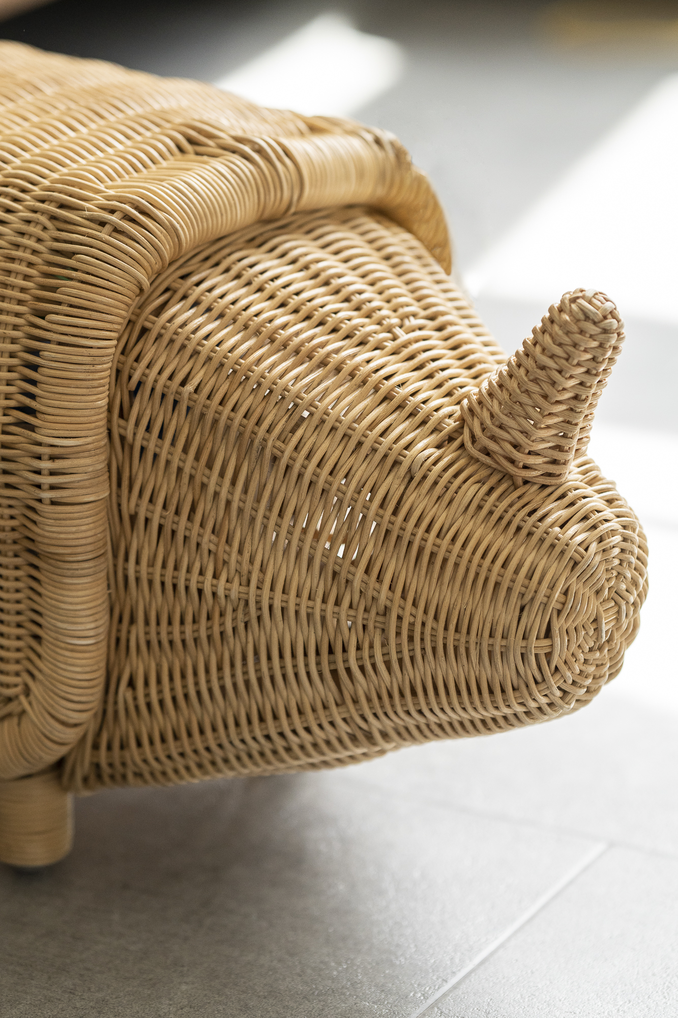 rhino rattan storage bench and basket