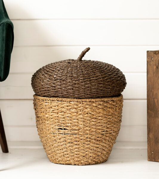 finley acorn storage basket with lid