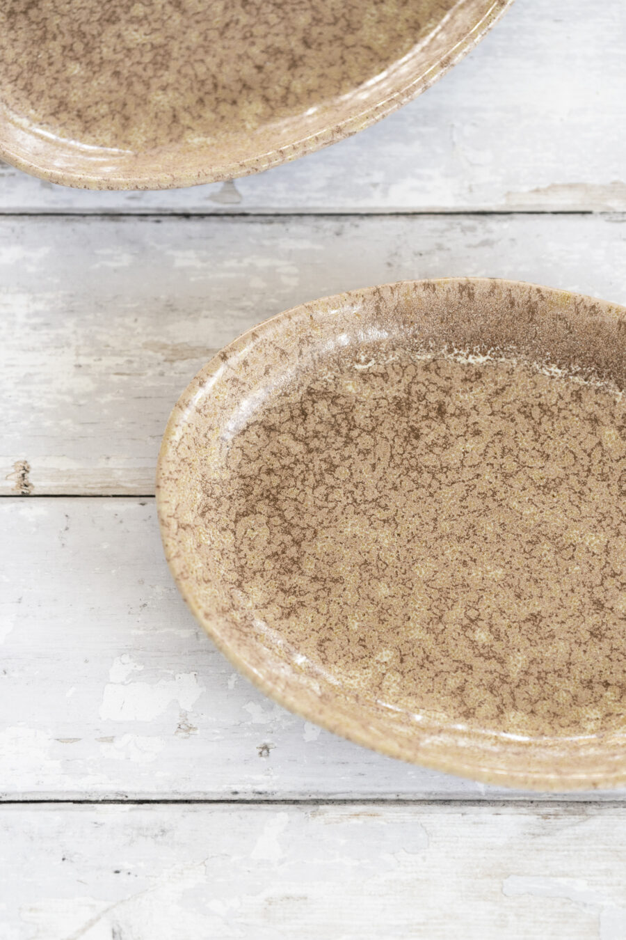brown stoneware serving platter
