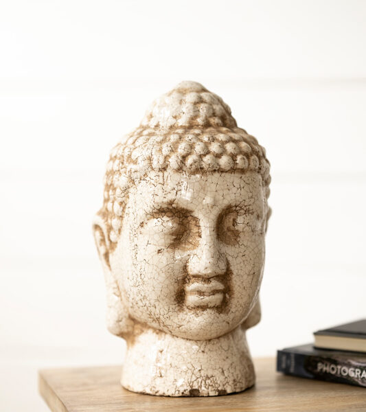 terracotta crack glazed buddha head