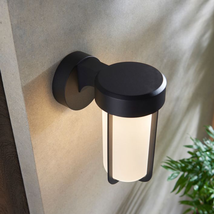 black frosted glass wall light