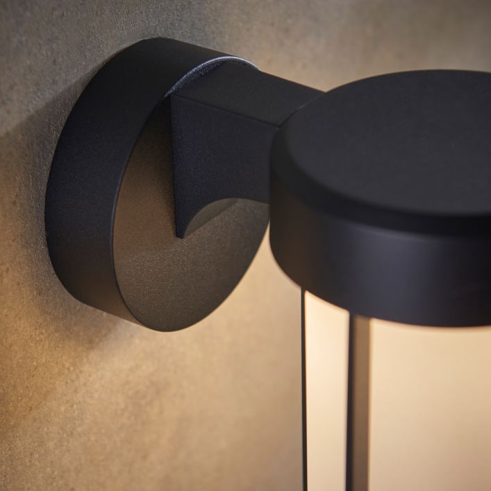 black frosted glass wall light