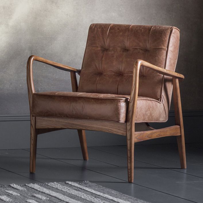 karn armchair in vintage brown