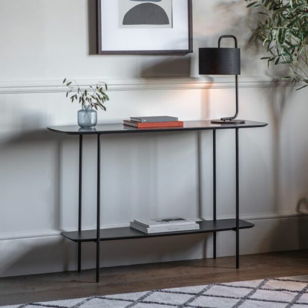 largo console table black faux marble