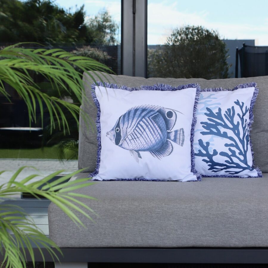 two ocean coral cushions