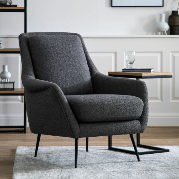 tulare armchair in grey linen