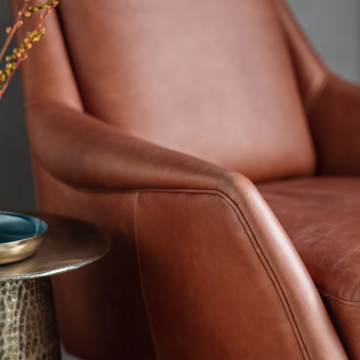 tulare armchair in tan leather