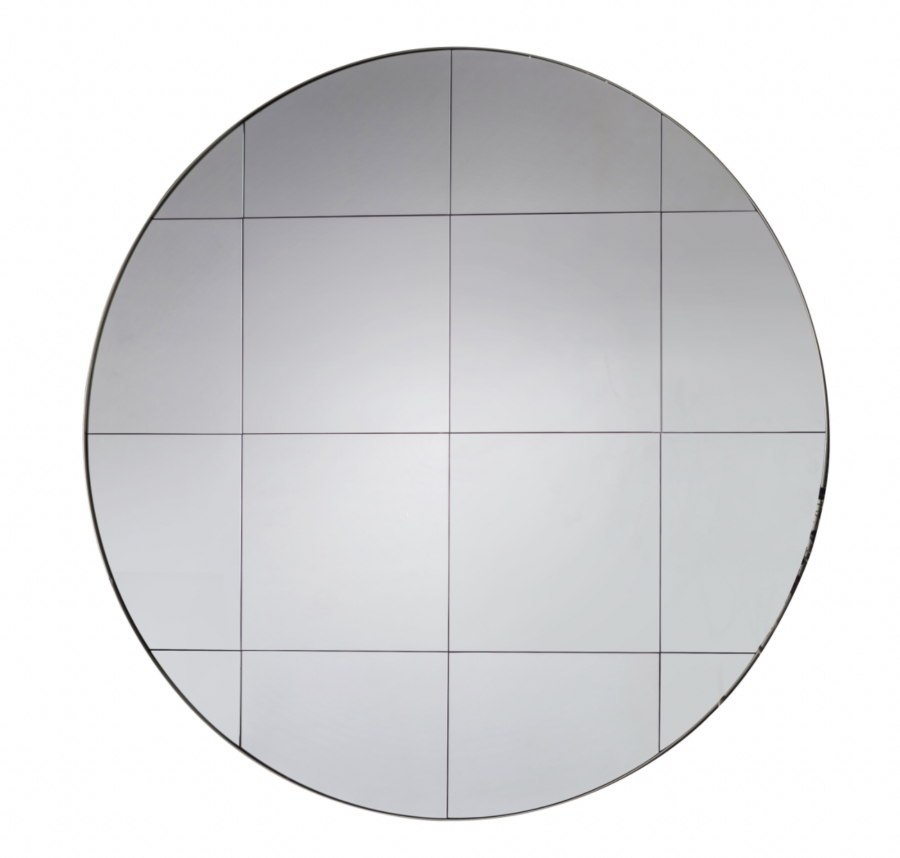 calabasas round mirror silver