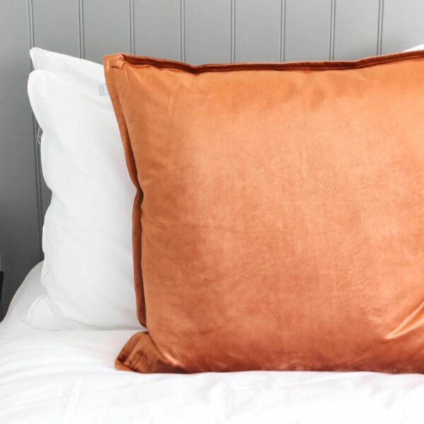 melio velvet cushion burnt orange