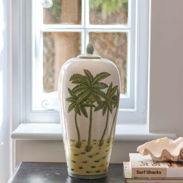 large palm ginger jar