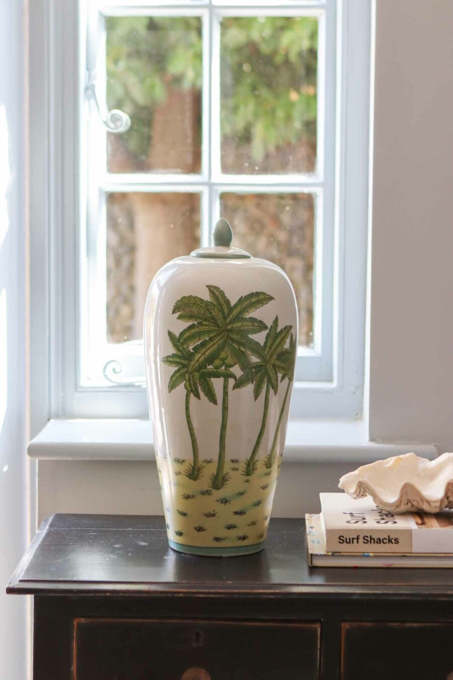large palm ginger jar