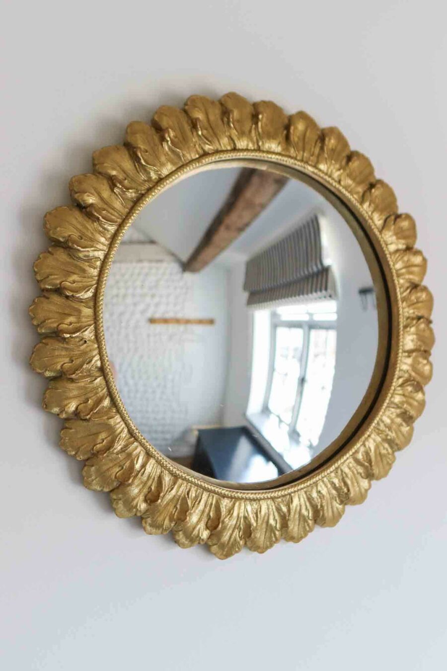 gold floral convex decorative mirror