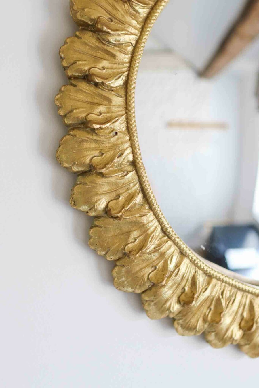 gold floral convex decorative mirror