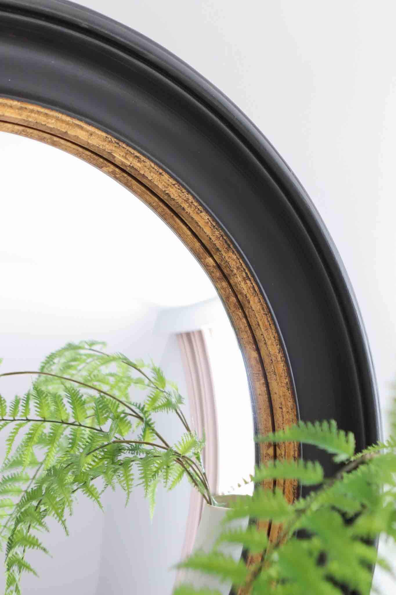 black & gold round convex mirror