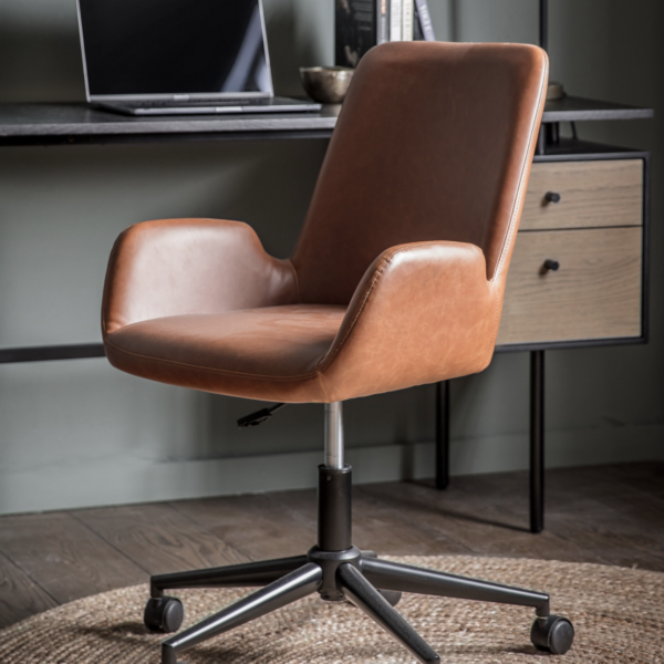 lazio swivel chair brown