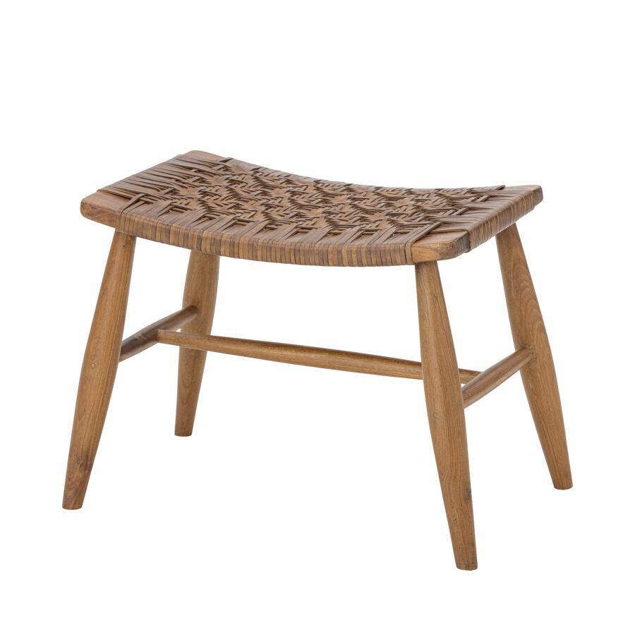leather lattice stool
