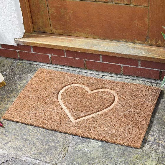 Embossed Heart Print Doormat