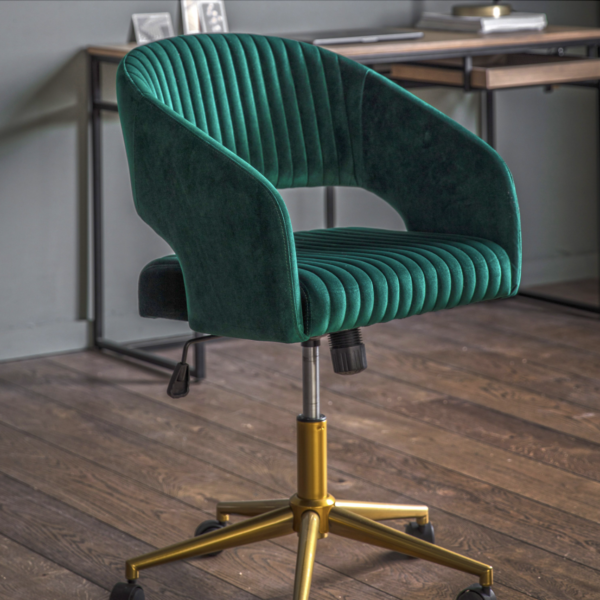 veneto swivel chair green velvet