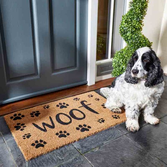 woof print doggy doormat