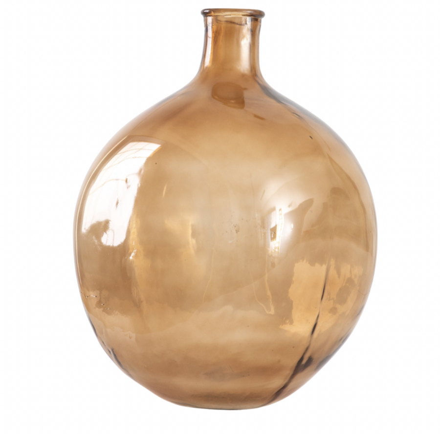 large glass bottle vase brown