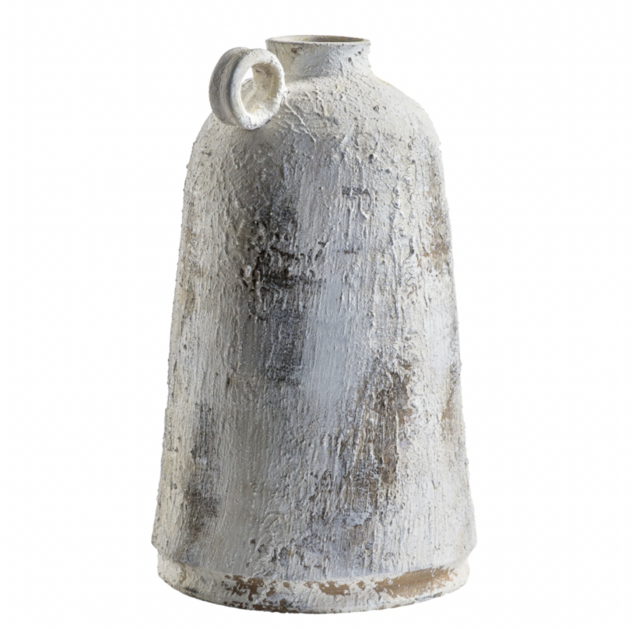 distressed stoneware bottle vase