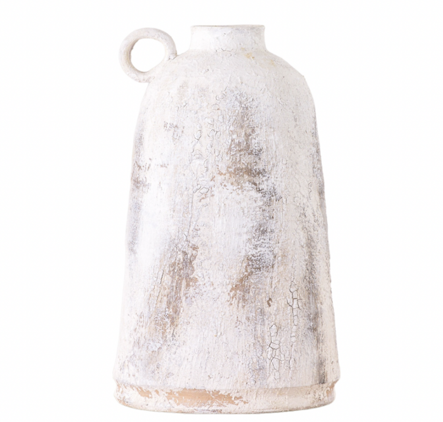 distressed stoneware bottle vase