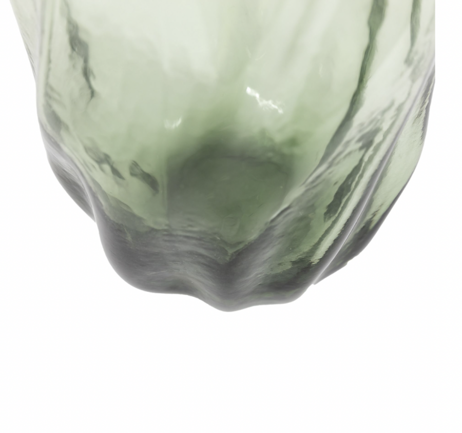 green rolled tulip vase